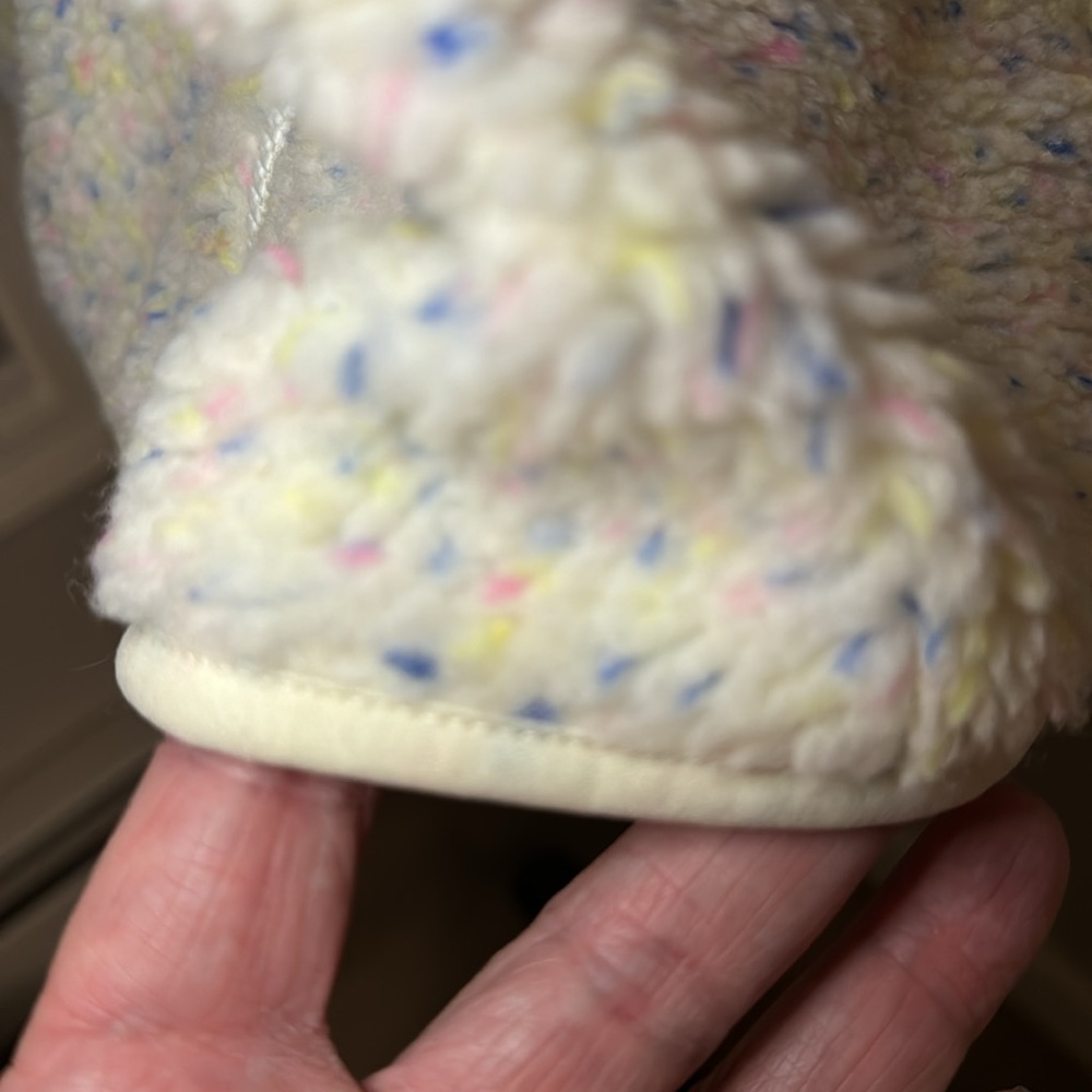 J Crew Sherpa Jacket Off White & Pastel Confetti - Picture 5 of 10
